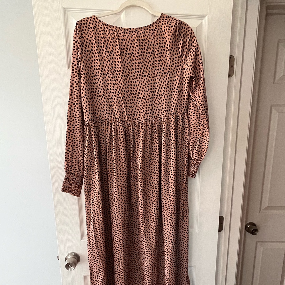 Tan with black dots maxi dress